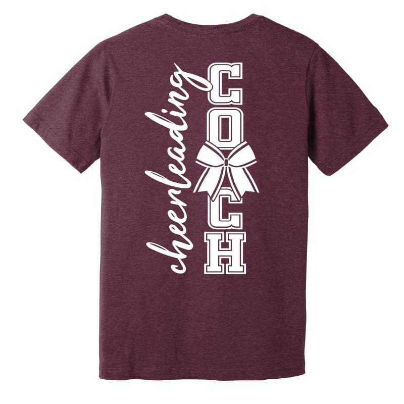 Cheer Coach Graphic Tee – Maroon & Grey - Clothing