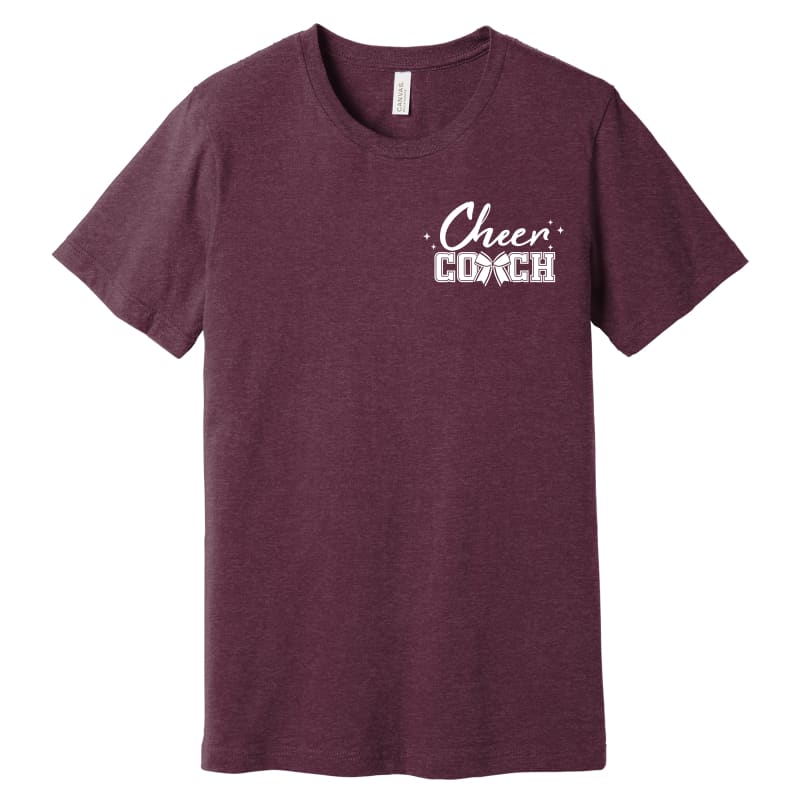 Cheer Coach Graphic Tee – Maroon & Grey - Maroon / Small