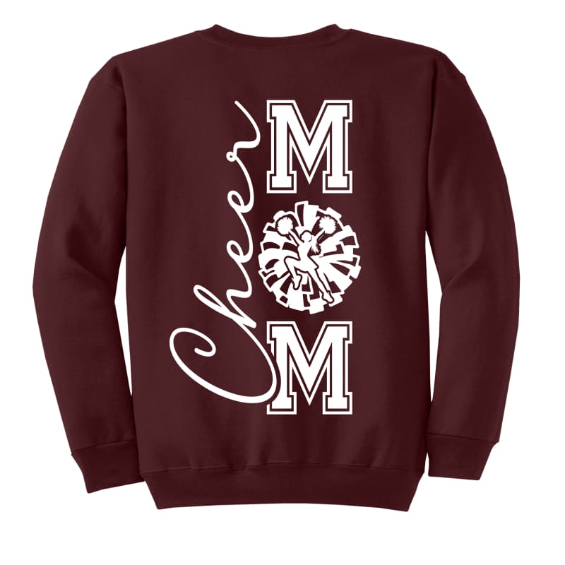 Cheer Mom Bold Pom Pom Graphic Sweatshirt - Clothing