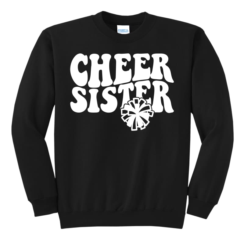 🖤 Cheer Sister & Game Day Snack Lover Sweatshirt –