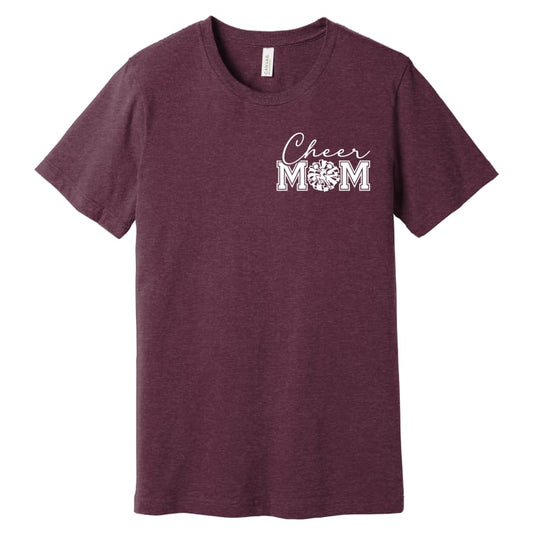 Classic Cheer Mom T-Shirt – Maroon & Grey | Bold Back