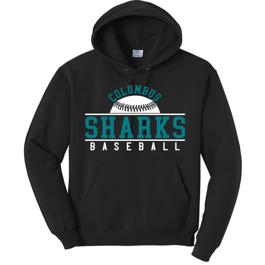 Columbus Sharks Baseball Hoodie – Customizable Name &