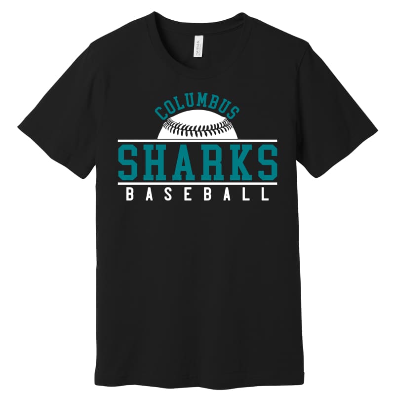 Columbus Sharks Baseball Tee – Custom Fan Shirt - Small