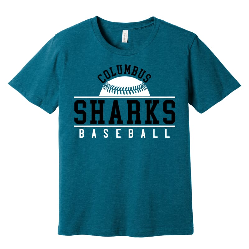 Columbus Sharks Baseball Tee – Custom Fan Shirt - Small