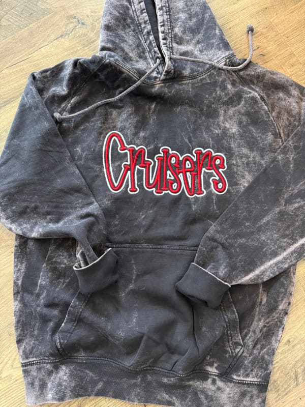 Cruisers Vintage Puff Embroidery Hoodie – Cloud Black 🧥🔥