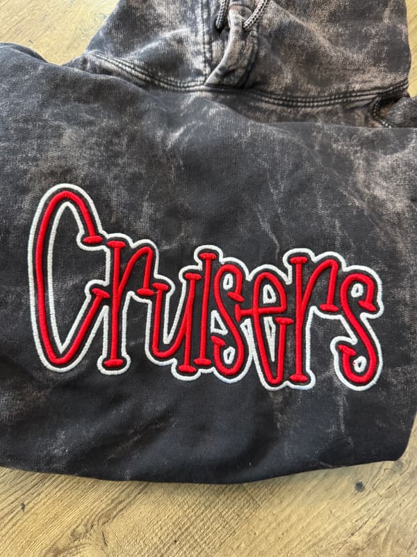 Cruisers Vintage Puff Embroidery Hoodie – Cloud Black 🧥🔥