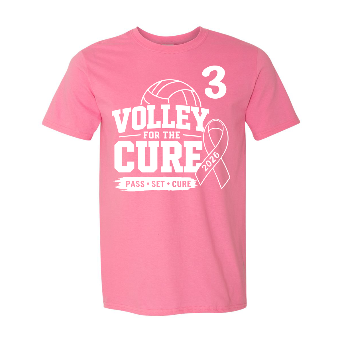 2026 Volley for the Cure Personalized Volleyball T-Shirt
