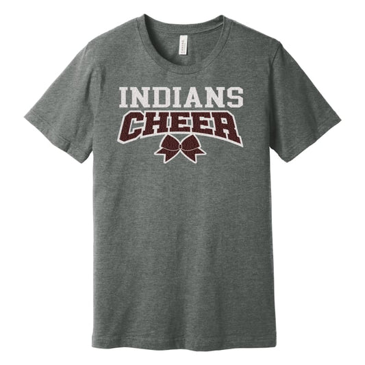 Custom Glitter Indians Cheer T-Shirt with Name on Back
