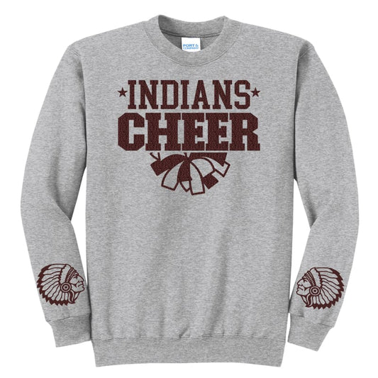 Custom Indians Cheer Glitter Pom Sweatshirt with Name –