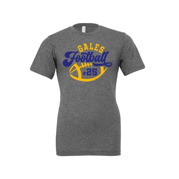 Custom Number Lancaster Football Gray Tee - Clothing