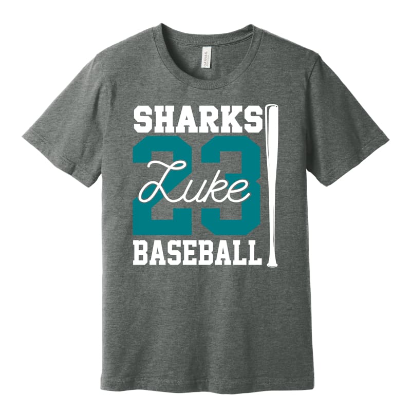 Custom Sharks Baseball Tee – Personalized Name & Number