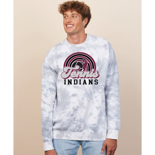 Custom Tie-Dye “Tennis Indians” Pullover 🎾👕 - Youth Small