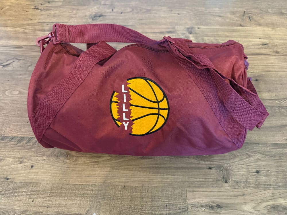 Customized Embroidered Basketball Duffel – Player Name &