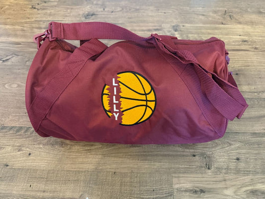 Customized Embroidered Basketball Duffel – Player Name &