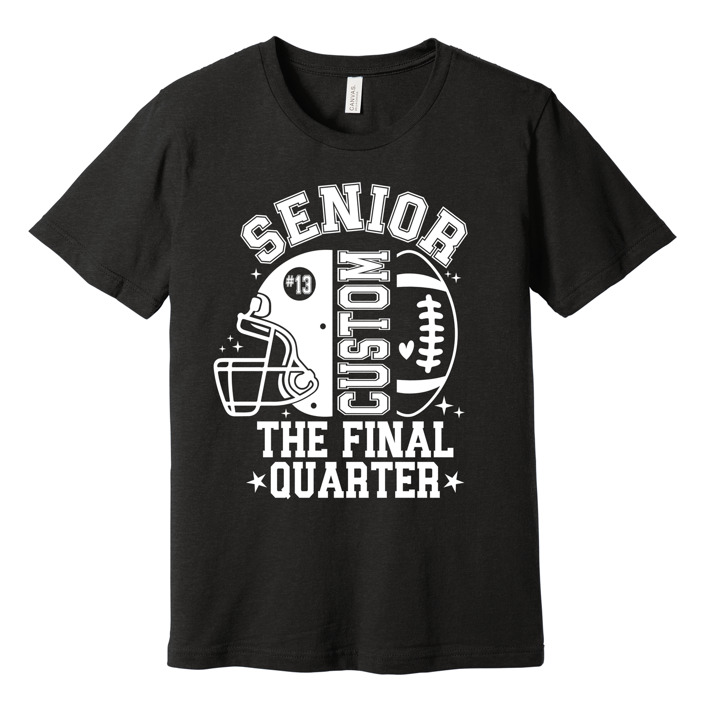 Custom Senior Football T-Shirt 2027 – Senior Mom The Final Quarter Personalized Canal Winchester Indians Football Tee