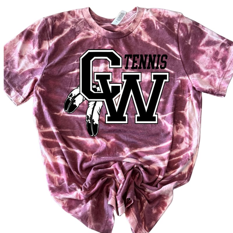 ✨ CW Feather Tennis Spirit Tee – Scrunch Tie-Dye Tee