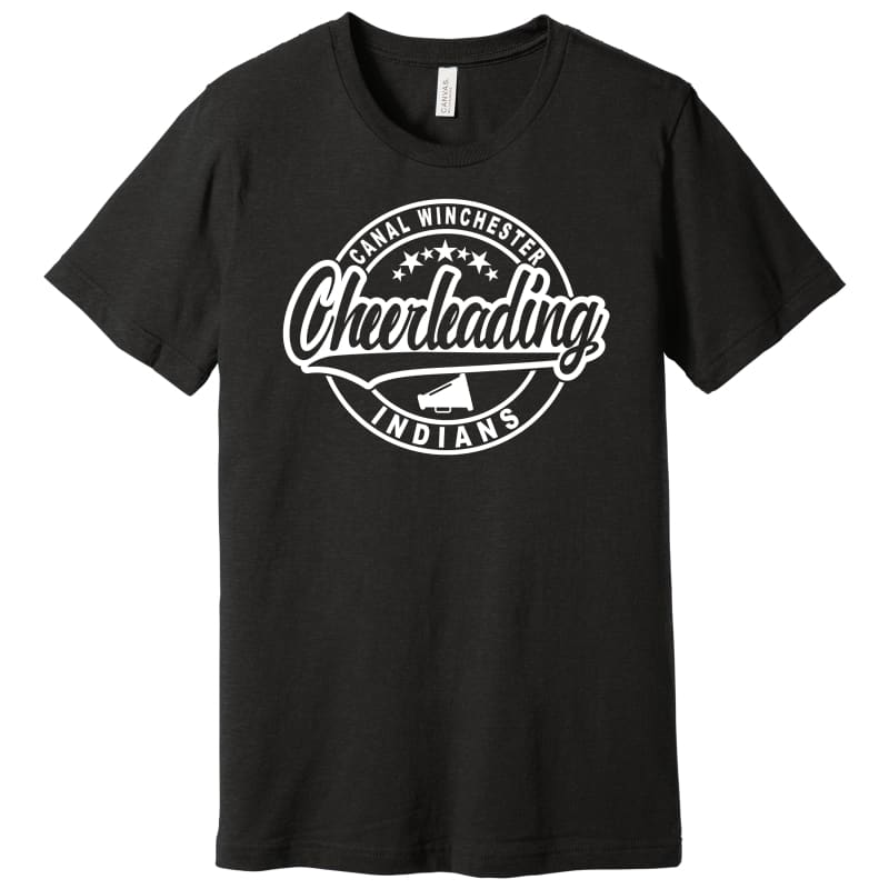 📣 CW Indians Cheer Tee — Black & Maroon - Black / Small