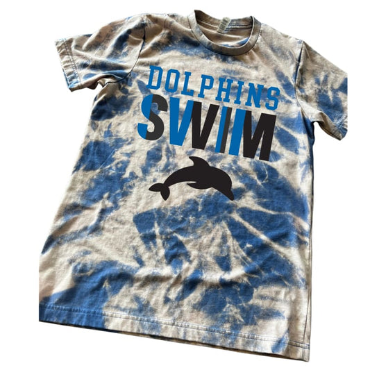 🌈 Dolphins SWIM Scrunch-Dye Tee | Tie-Dye Team T-Shirt