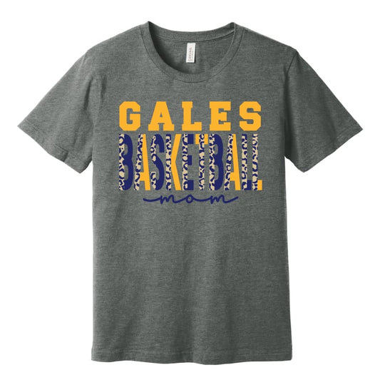 Gales Basketball Mom Leopard Tee - Small / Grey / Short