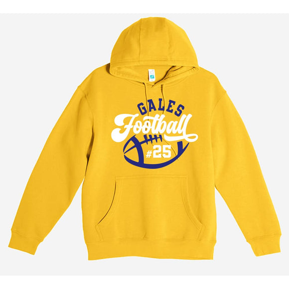 Gales Football Custom Number Mustard Hood