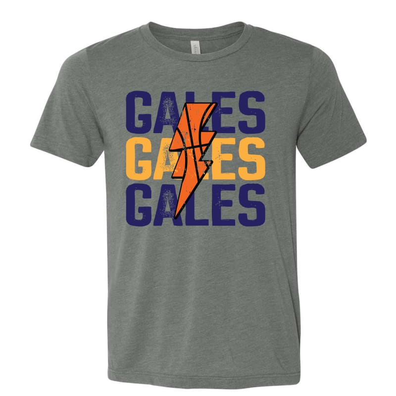 GALES Lightning Grey Tee – Lancaster Gales Basketball Gear