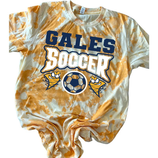 🔥 Gales Soccer Gusto Tee – Hand-Bleached Mustard Edition