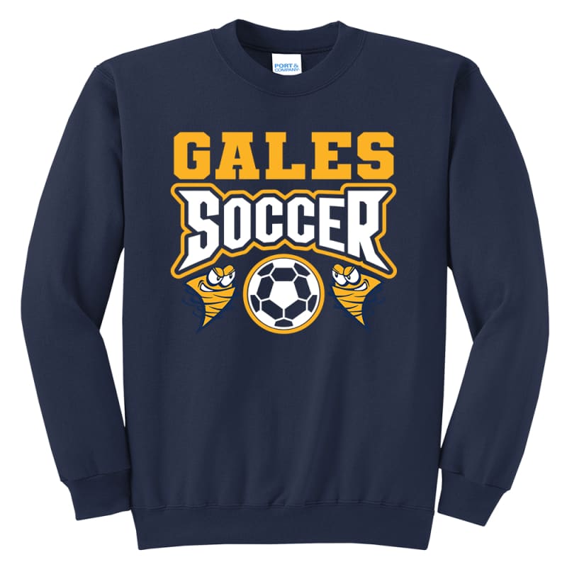 🌀 Gales Soccer Sweatshirt – Crewneck or Hoodie (Navy Grey &