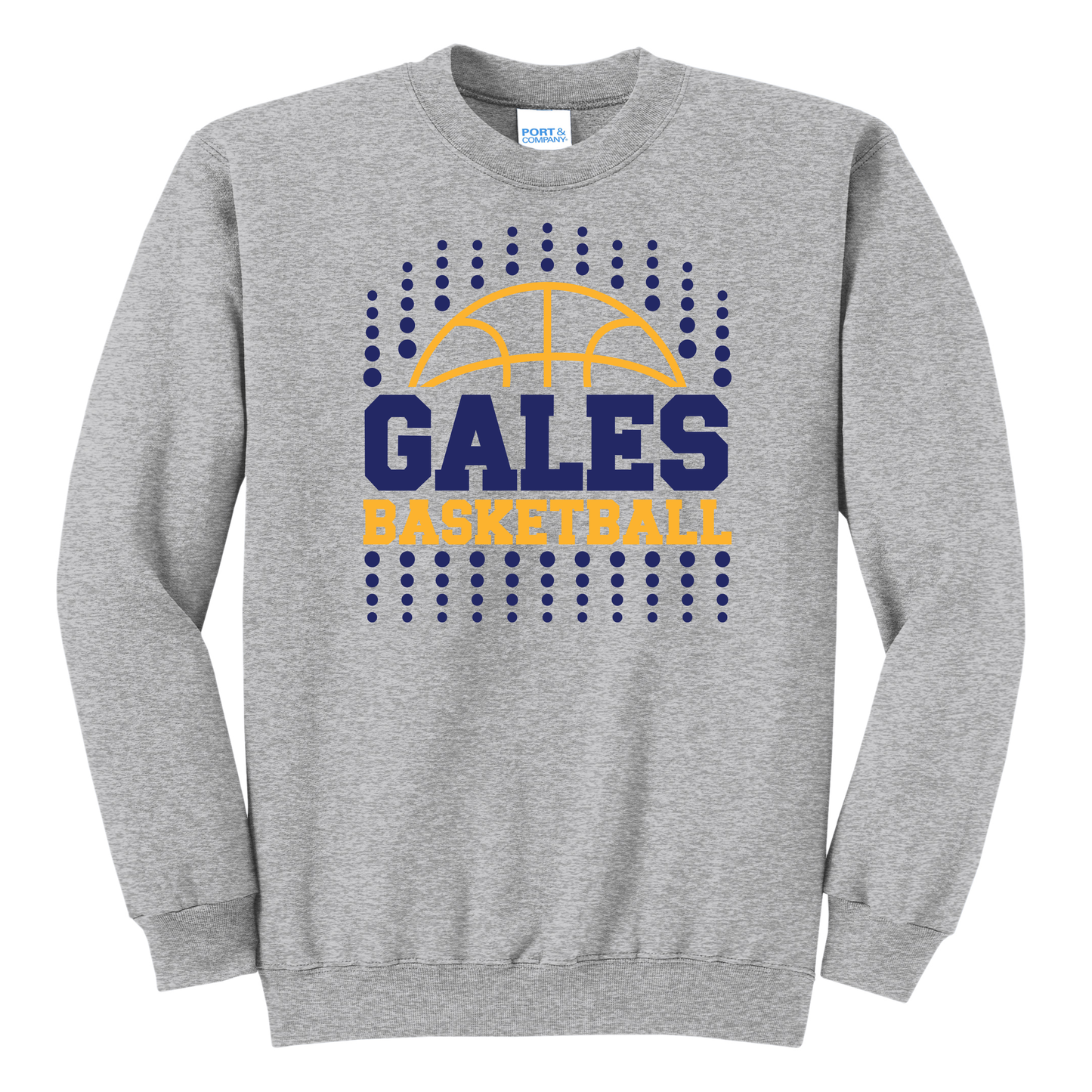 GALES Dots Gold Sweatshirt – Lancaster Gales Basketball Crewneck