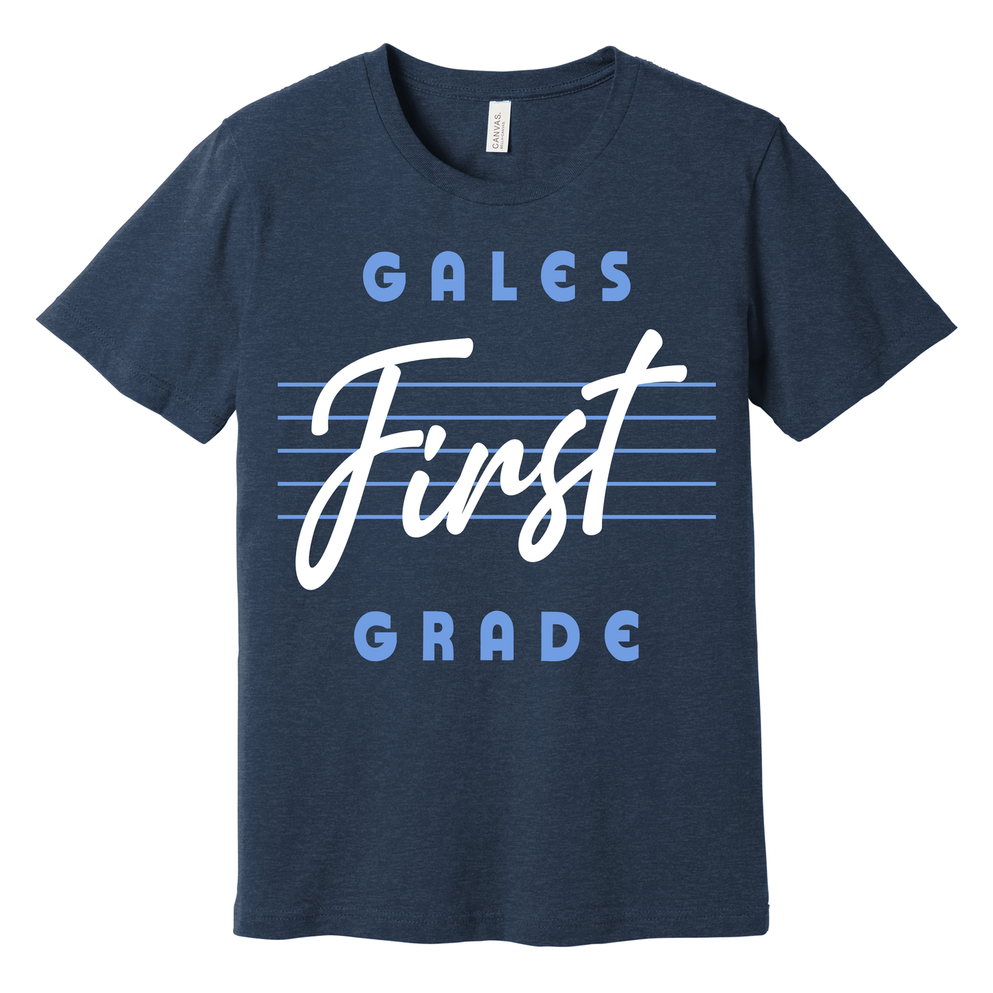 Gales First‑Fifth Grade Tee – Navy School Spirit T‑Shirt for Youth & Adult (YS–3XL)