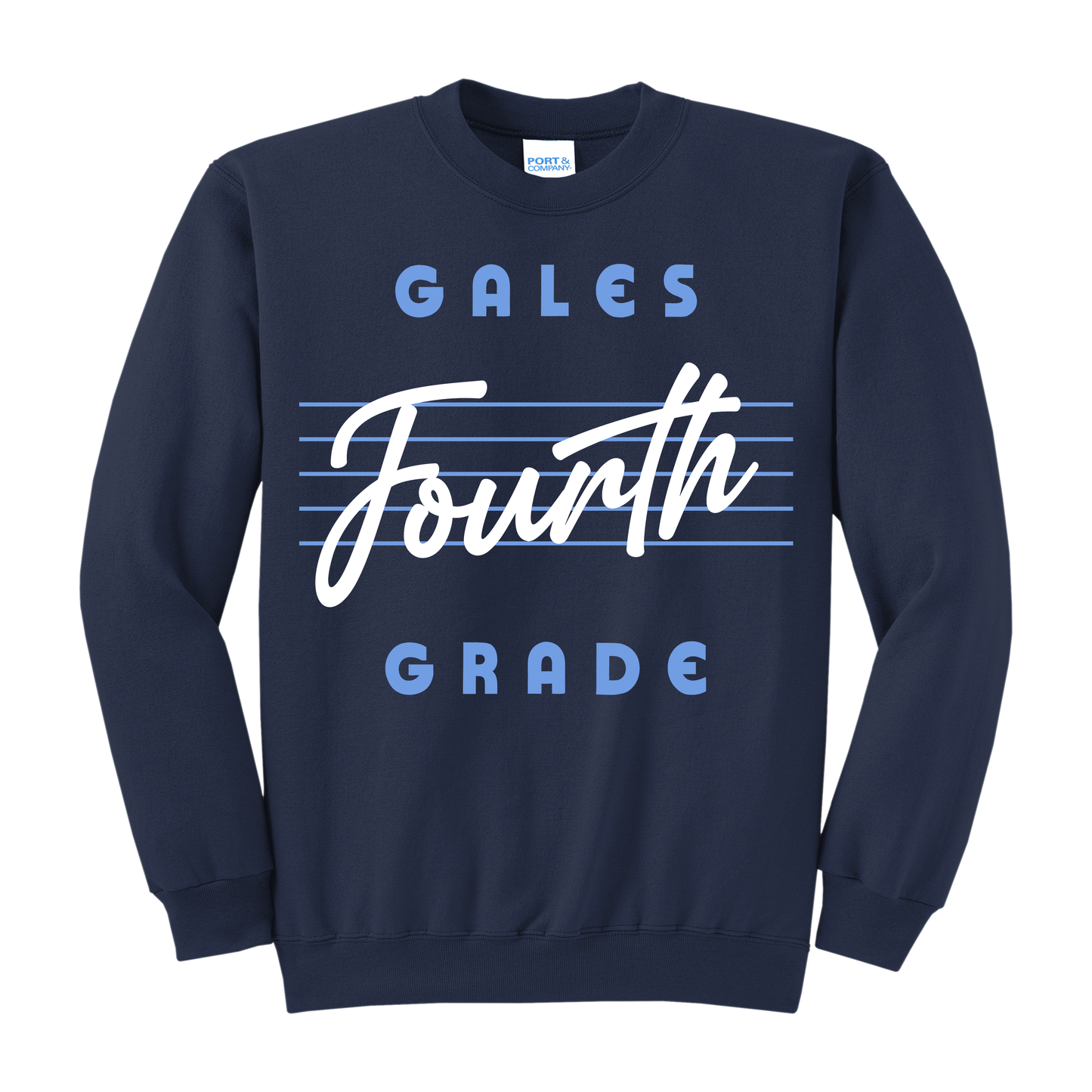 Gales First‑Fifth Grade Tee – Navy School Spirit Sweatshirt for Youth & Adult (YS–3XL)