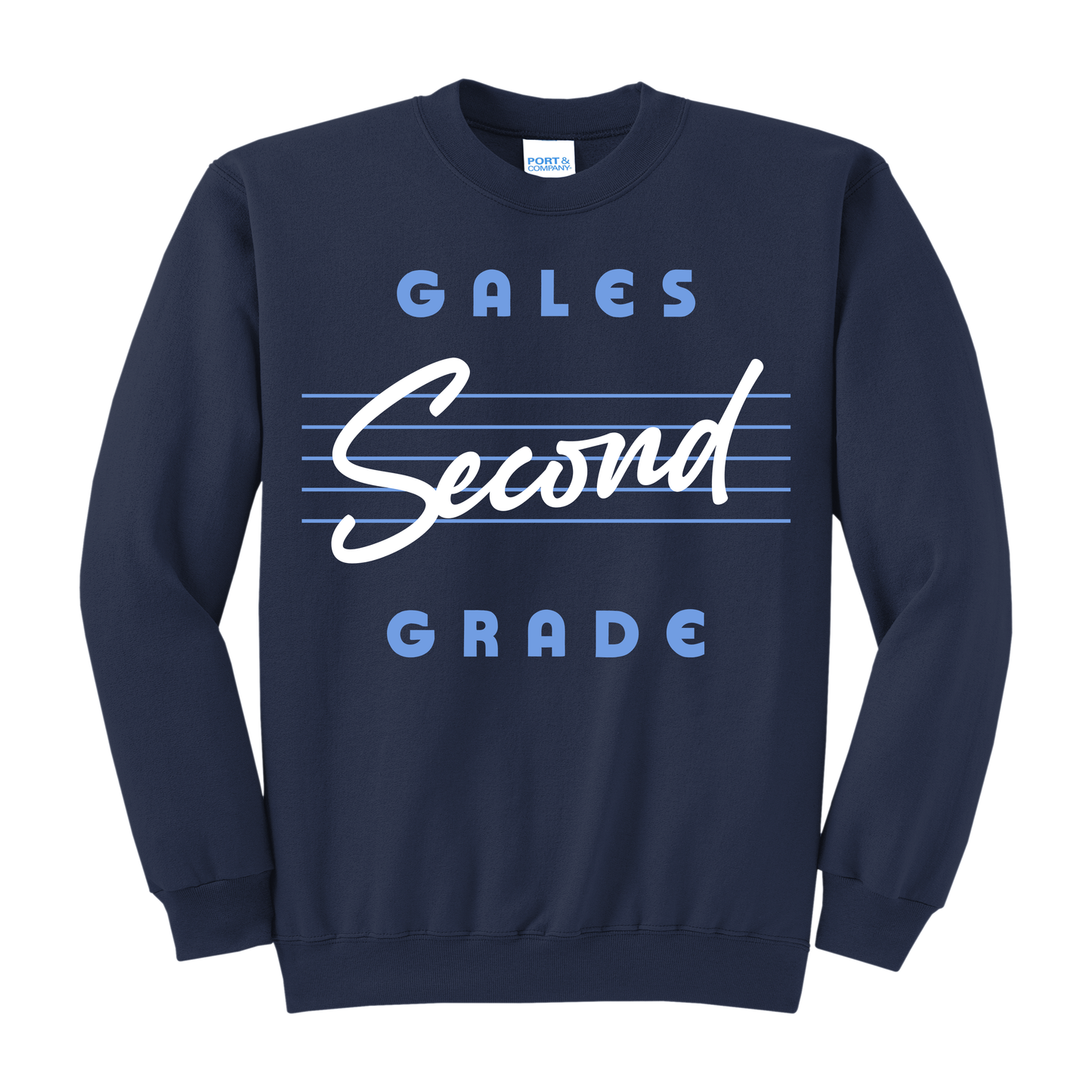 Gales First‑Fifth Grade Tee – Navy School Spirit Sweatshirt for Youth & Adult (YS–3XL)