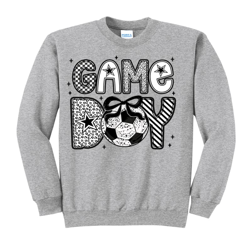 🎉 Game Day Sweatshirt – Crewneck or Hoodie (Grey & Cream)