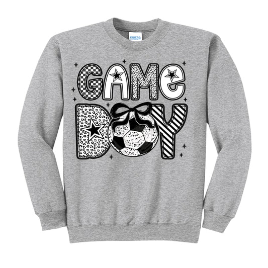 🎉 Game Day Sweatshirt – Crewneck or Hoodie (Grey & Cream)