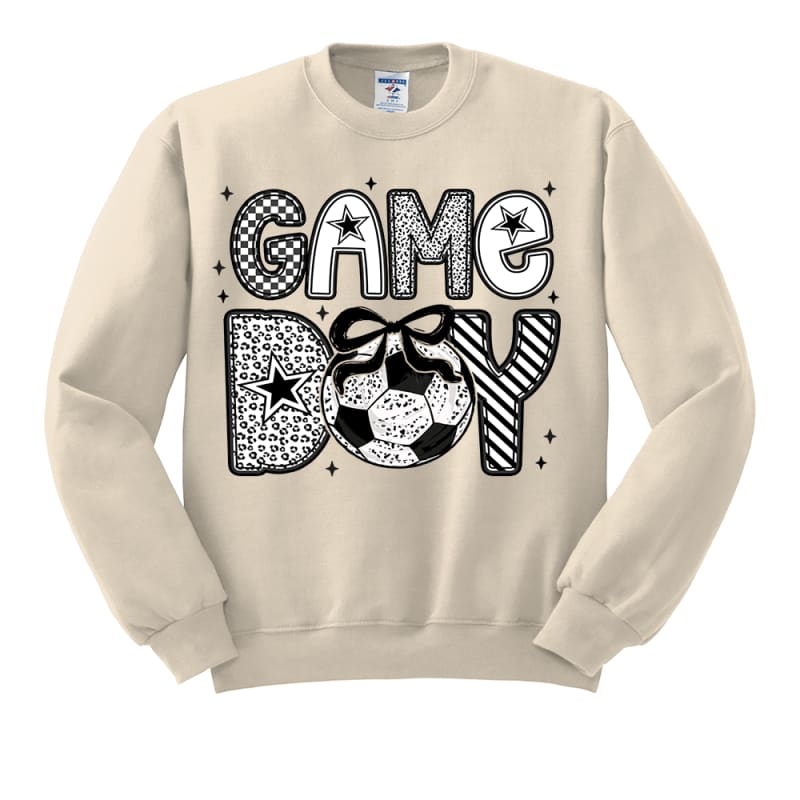 🎉 Game Day Sweatshirt – Crewneck or Hoodie (Grey & Cream)