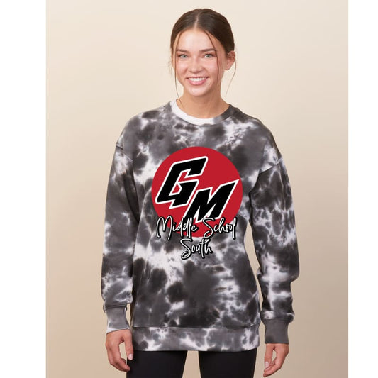 🌀 GM Circle Tie‑Dye Crewneck Sweatshirt | Middle School