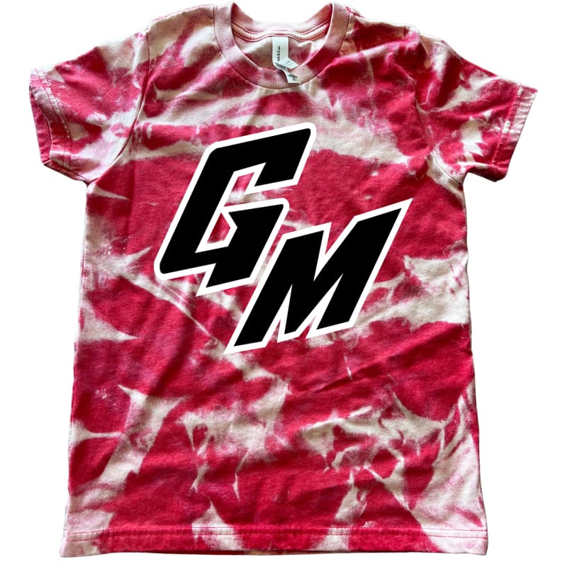 🔥 GM Hand‑Scrunched Red Spirit Tee - Youth Small / Red