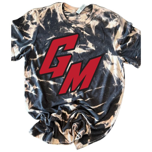 🔥 GM Hand‑Scrunched Red Spirit Tee - Youth Small / Dark