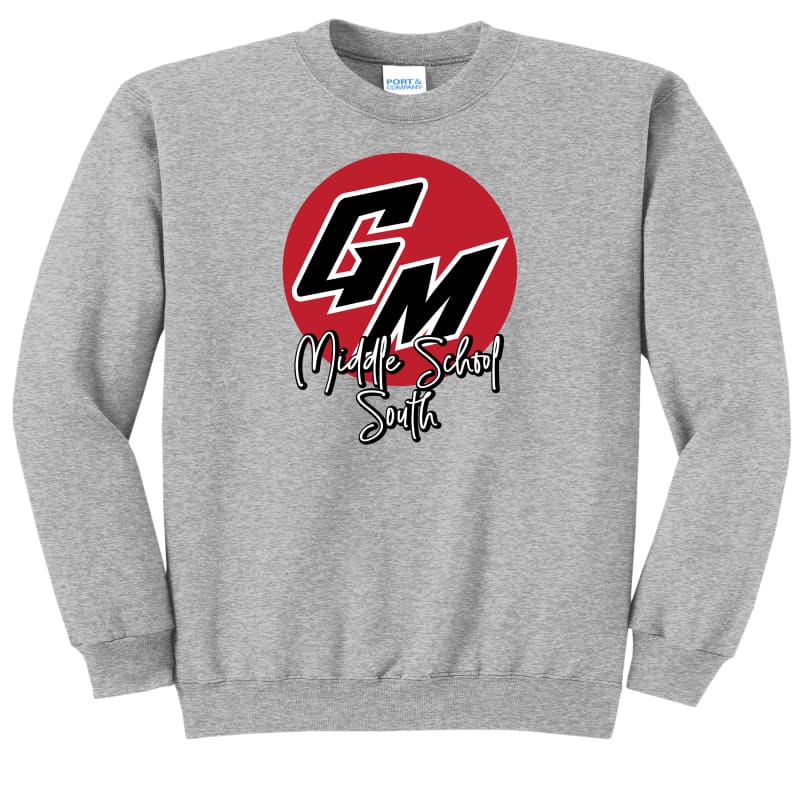 GMMS South “Red Circle” Crewneck Sweatshirt & Hoodie - Grey