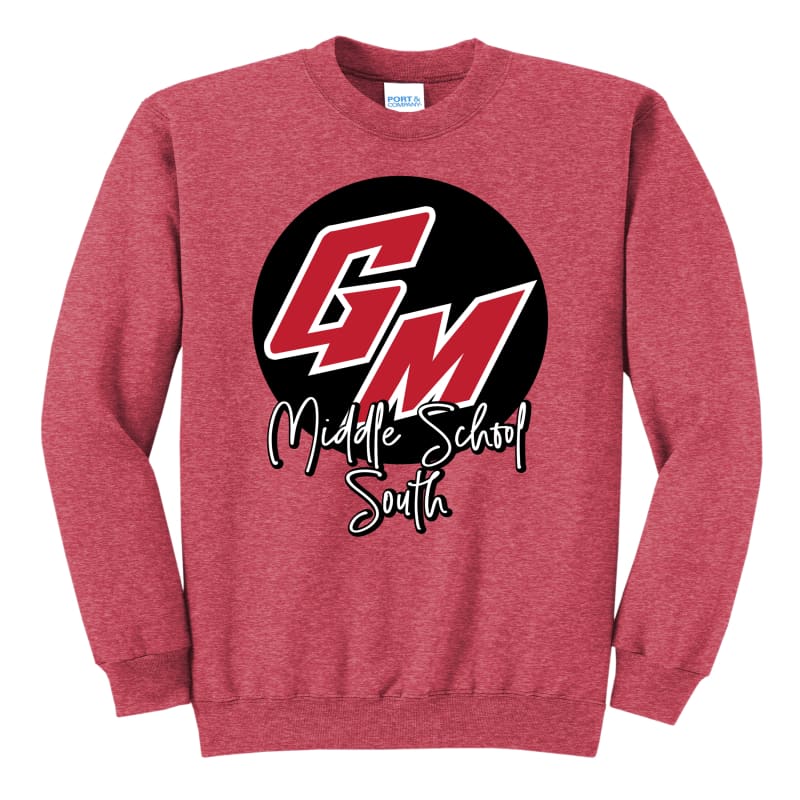 GMMS South “Red Circle” Crewneck Sweatshirt & Hoodie - Red