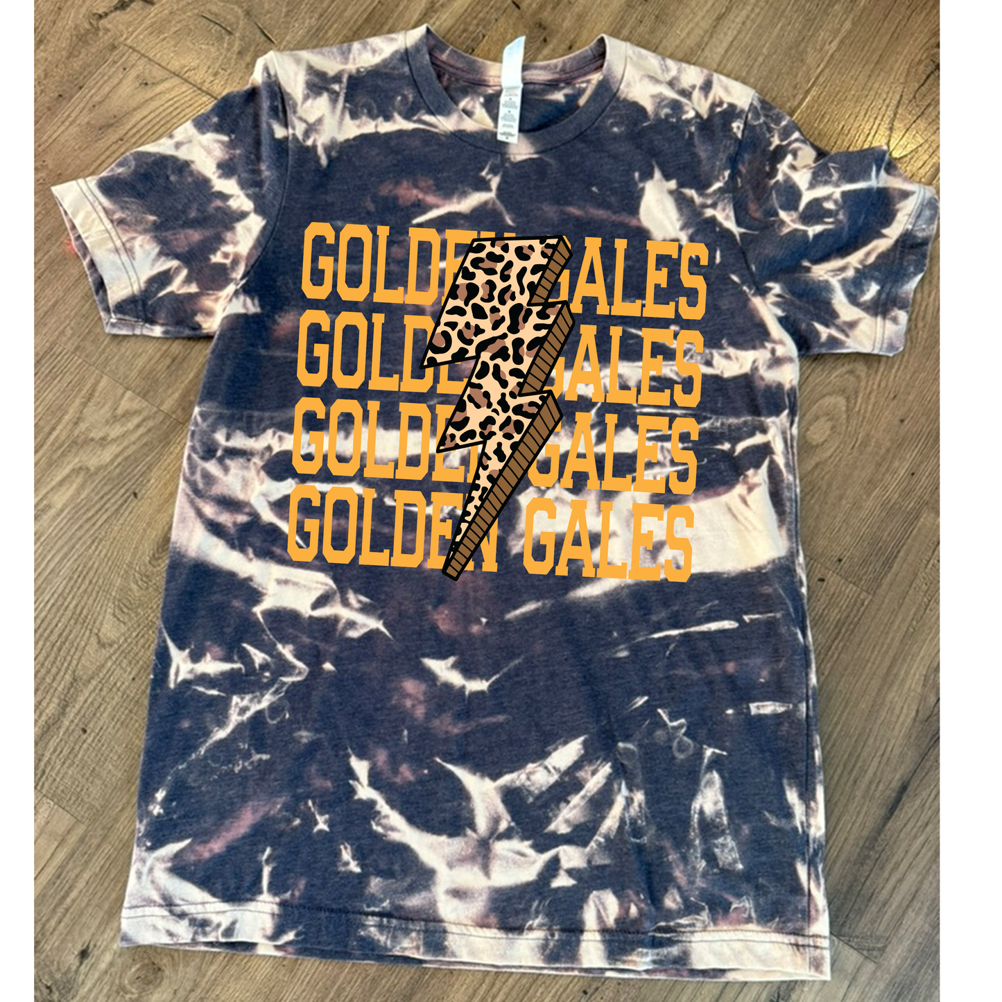 Golden Gales Lightning Leopard Bolt Tie-Dye Tee