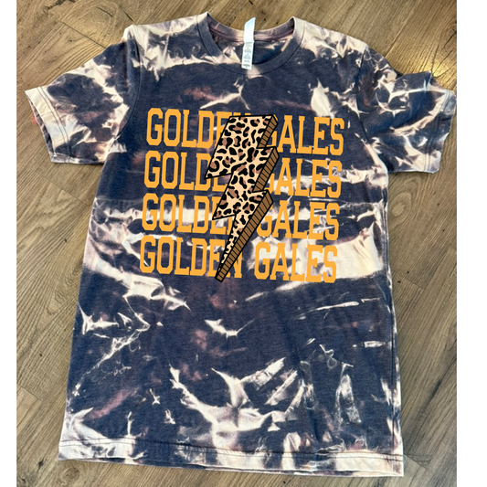 Golden Gales Lightning Leopard Bolt Tie-Dye Tee