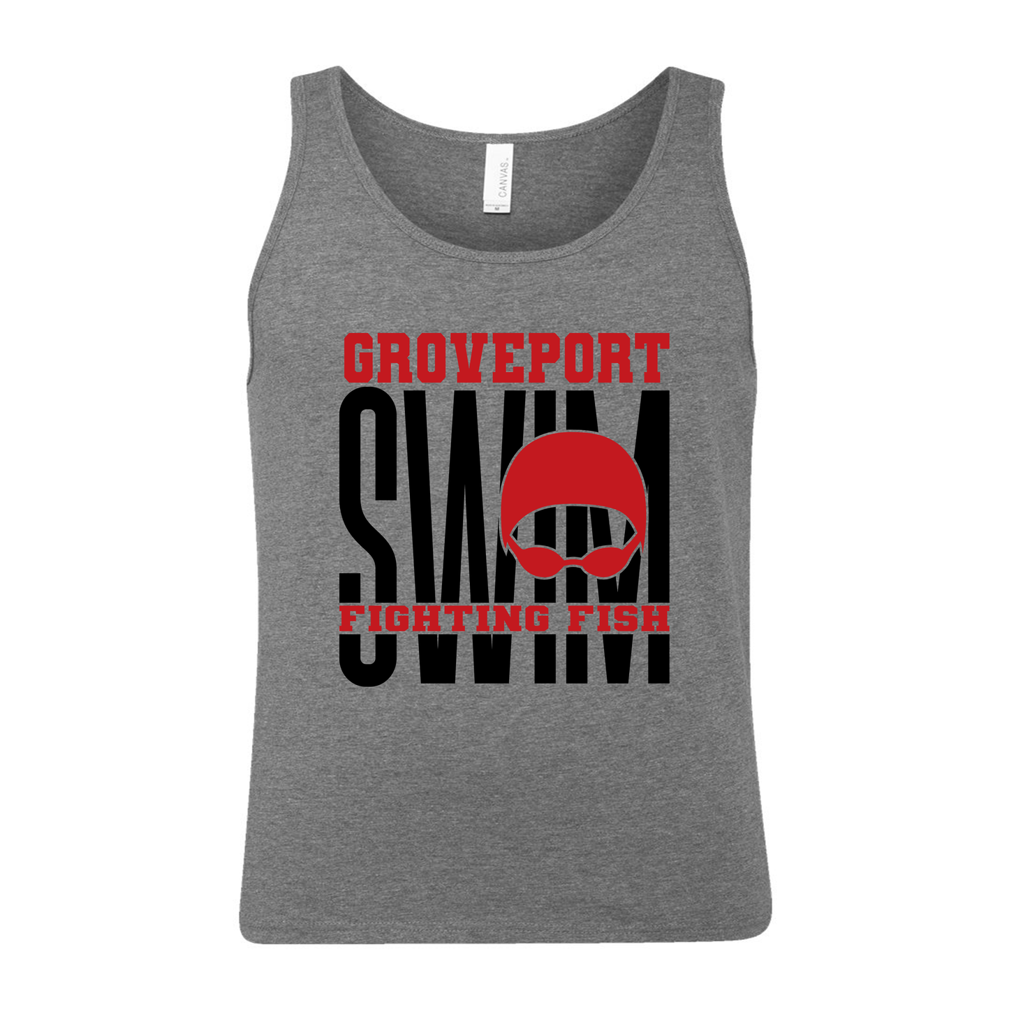 Groveport Fighting Fish Swim Muscle Tank – Ohio Swim Team Graphic Tank Top