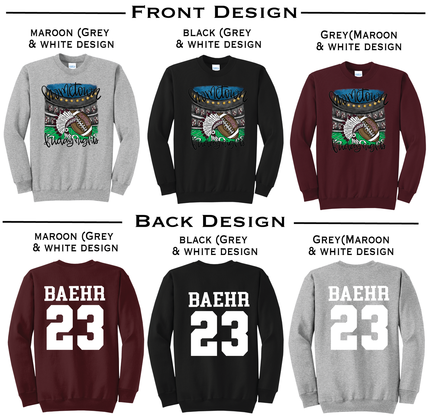 Indians Hometown Friday Nights Custom Crewneck Sweatshirt