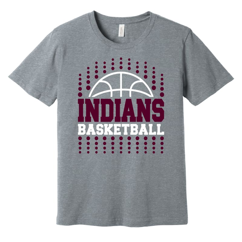 Indians Basketball Dotted Tee – Canal Winchester - Small