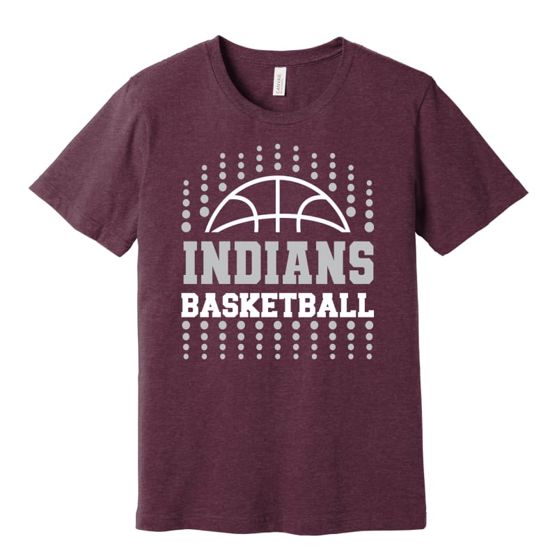 Indians Basketball Dotted Tee – Canal Winchester - Small