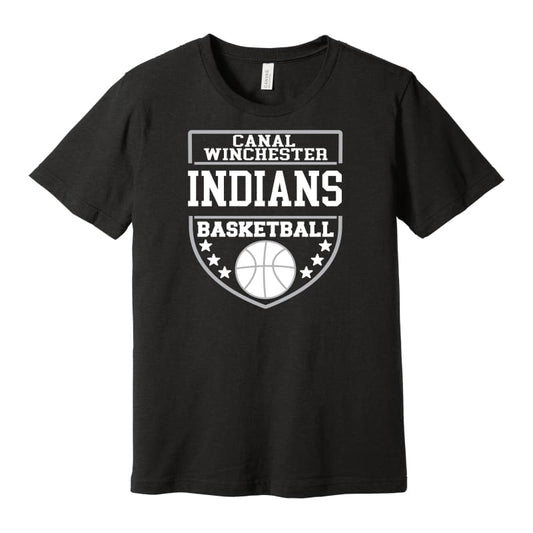 ’Indians Basketball Stars Shield’ Tee - Small / Indians