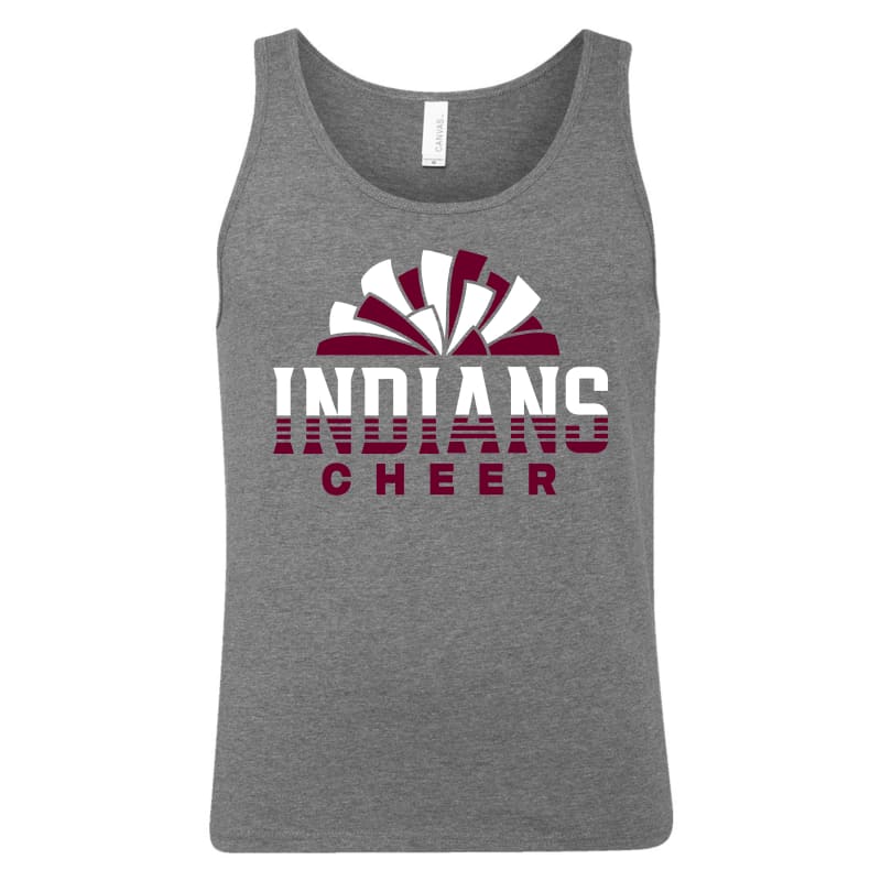 Indians Cheer Pom Burst Tank – Unisex Spiritwear in Grey