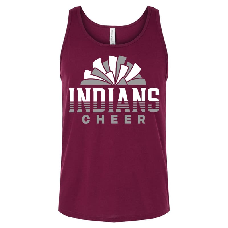 Indians Cheer Pom Burst Tank – Unisex Spiritwear in Grey