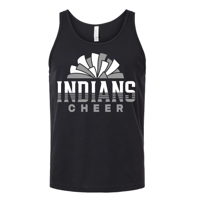Indians Cheer Pom Burst Tank – Unisex Spiritwear in Grey