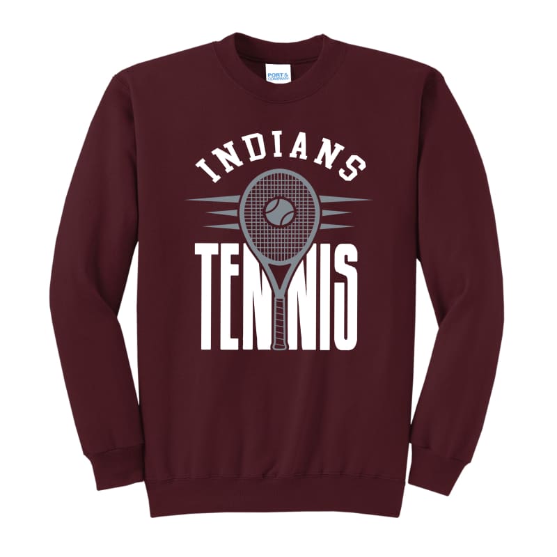 Indians Classic Racket Crewneck Sweatshirt – Maroon Grey &